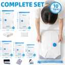 KMOSENIA Vacuum Storage Bags with Electric Pump, Vacuum Seal Bags, Space Saver Compression Bags for Clothing, Pillows, Blanket, Bedding Comforters, Travel Lugggage, 10 Combo