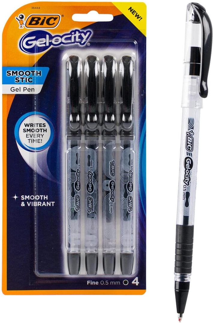 BIC Gelocity Stick Gel Pen- Black, (8Pcs)