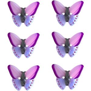 6 x Novelty Purple Butterfly Shaped Buttons for Crafts,Acetate Button for Clothes,Buttons for Sewing,Button Bulk,Pack of 6