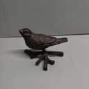 BRASSTAR Rustic Cast Iron Bird with Branches Statue Antique Garden Farmhouse Decoration Home Desk Figurine Replica Rust Color TQGJPT108