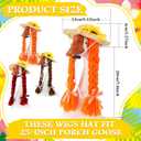 3 Pcs Thanksgiving Porch Goose Wigs Porch Goose Outfit DIY Cute Lawn Statue Braid Grass Hat Wig Decoration Costume Accessories for 23 Inch Outdoor Garden Patio Yard Decoration