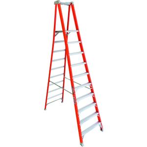 Louisville Ladder 10-Foot Fiberglass Pro Platform Ladder with Extended Rail, 300-Pound Capacity, Type IA, FXP1710