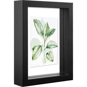 CORE ART 5x7 Floating Picture Frame,Double Plexglass Floating Frame for 4x6,3.5x5 Pictures,Wall or Tabletop Display,Black