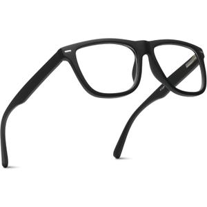 2SeeLife Oversized Blue Light TR-90 Reading Glasses for Men Medium Fit, Sturdy Frame, Spring Hinges, Premium Readers, Black, +0.50