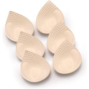 Bra Pads Inserts 3 Pairs, Bra Pads Sewn Padded for Sports Bra A/B/C/D Cup Beige or Black, Green or Grey or Pink Optional (Beige, XL)