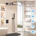 Shower Faucet Set with 10 Inch Rain Head and Handheld,Matte Black