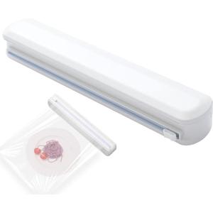 Plastic Wrap Dispenser With Cutter, Reusable Cling Film Dispenser, Cling Wrap Dispenser With Slide Cutter, Also For Aluminum Foil, Tin Foil, Baking Paper (M)