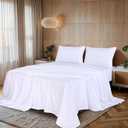 RUVANTI Full Size Sheets Set, Brushed Microfiber Sheets 4 Pieces (1 Fitted Sheet, 1 Flat Sheet, 2 Pillowcases), with 15-inch Deep Pockets, Lightweight & Compfy Premium Hotel Bedding, White