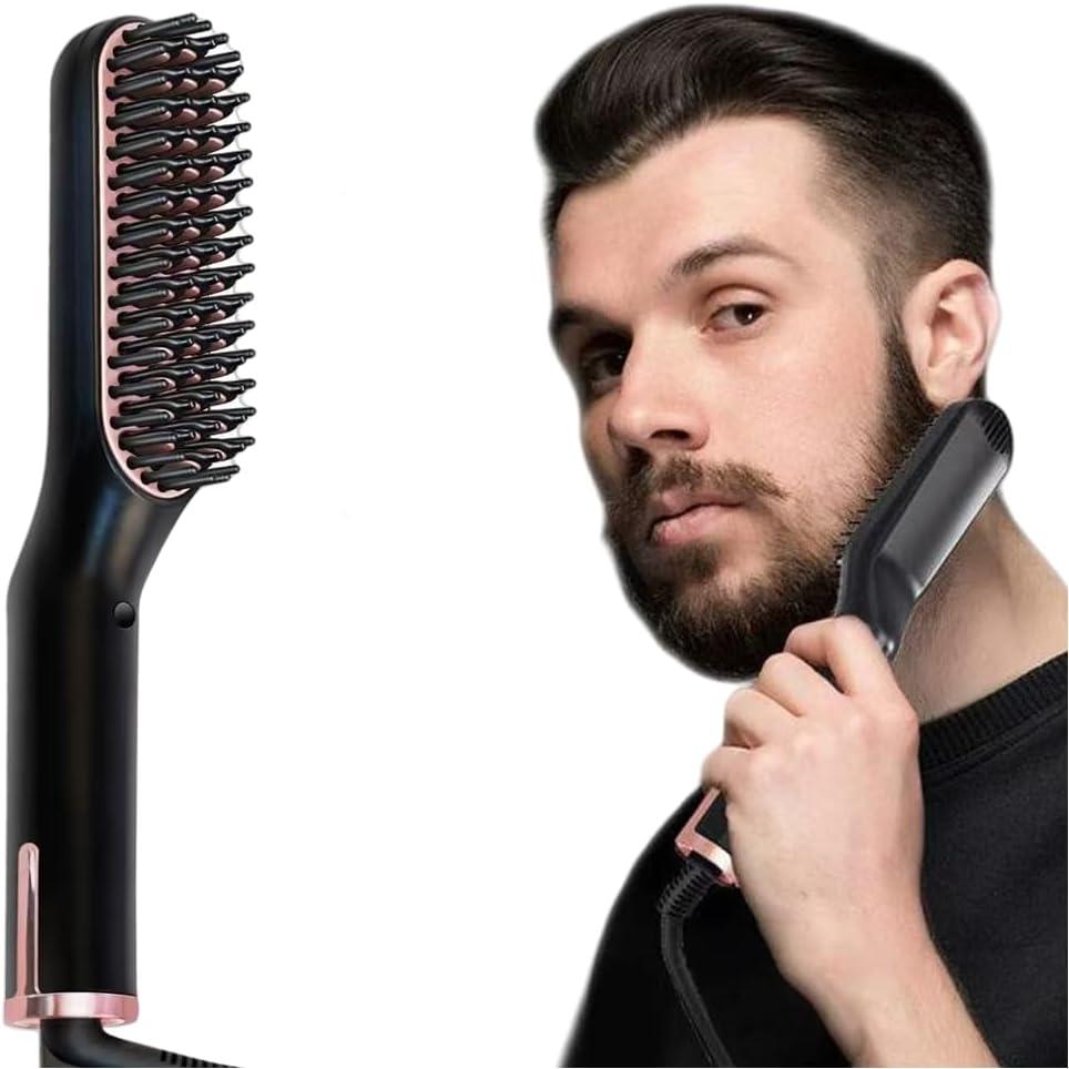 Mini Anti-Scald Beard Straightener Comb for Men with Auto-Shutoff | 3ulti-Function Hair Styler
