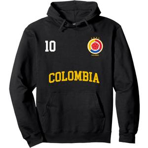 Colombia 10 Pullover Black Hoodie (Large)