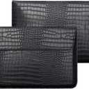 PU Leather Flap Style Case Bag Laptop Sleeve for MacBook Air 13.6 inch 2024 2023 2022 M3 A3113 M2 A2681 Air 13 2018-2021 M1 A2337 A2179 A1932 Notebook Bag for MacBook Pro 13 2016-2020, Black