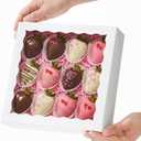 RomanticBaking 50pcs 9x9x2.5 Inches Pie Boxes Chocolate Covered Strawberries Boxes Cookies Boxes Breakable Hear Cakesickle Packaging Chocolate Truffle Box (White)