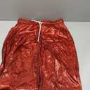 Arjen Kroos Men's Metallic Shiny Jogger Pants Breathable Party Night Club Disco Trousers (Red, S)