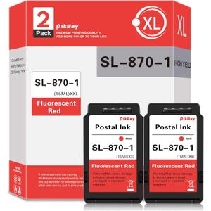 SL-870-1 XXL Red Ink Cartridge High Capacity Compatible for SL870-1 Fluorescent Red Ink Cartridges Replacement for The PB New SendPro Mailstation Postage Meter (CSD1) 2-Pack XXL (16ml)