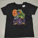 Monster Truck Dinosaur T-Rex 6th Birthday Boy 6 Year Old T-Shirt, 4T, Black