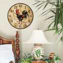 XFM Large Rooster Wall Clock Battery Operated 24 Inch Silent