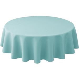 Biscaynebay Round Tablecloth 60 Inch-Auqa Blue Outdoor Fabric Table Cover-Small Circle Folding Table Cloths Linen Water Resistant for Kitchen Dining Picnic Patio Outdoor Party Restaurant Tables
