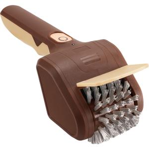 BBQ Grill Brush for Outdoor Grill, Cordless Electric Grill Cleaner, Rechargeable Grill Cleaning Stainless Steel Brush, Grill Scraper, BBQ Accessories Brown