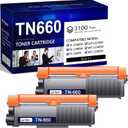 TN660 TN-660 Toner Cartridge Black High Yield Replacement for Brother TN 660 TN630 Compatible HL-L2300D HL-L2305W MFC-L2740DW MFC-L2700DW Printer Toner TN660 2-Pack