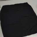 Trendy Street Basic Double-Layer Cotton Simple Stretchy Tube Pencil Mini Skirt (Large Short, Black)