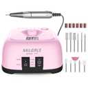Nail Drill MachineProfessional Electric Nail File Set 35000RPM Nail File Drill Acrylic Nails Kit for Manicure Gel Nail Polish Remover (Pink)