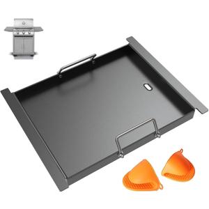 Half Size Griddle Insert for Blaze Grills 3, 4, 5 Burner Natural Gas Grill, Carbon Steel Flat Top Griddle Plate for Summerset Sizzler 32" & 40" and AOG 24'' T Series, RCS 32" Grill, 17.9''L x 14.5''W