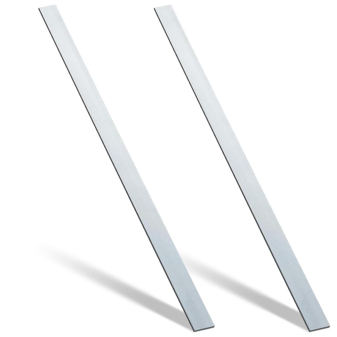 Yaocom 2 Pcs 304 Stainless Steel Flat Bar 36" Length, 1-1/2" Width, 1/8" Thickness 2B Finishing Trim Strips Sheet for DIY Craft Making