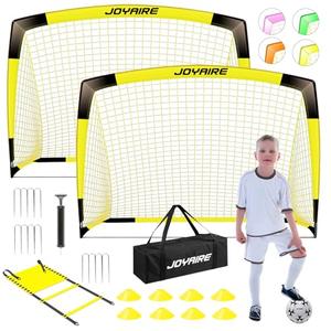 Soccer Goals for Backyard Set, Portable Kids Toddler Soccer Goal 2 of 6' x 4', Pop Up Soccer Net Soccer Training Equipment with Size 4 Soccer Ball, Carry Bag, Games, Sport, Outdoor Play, Youth