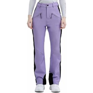 Ski Pants for Women Snow Fleece Lined Snowboard Soft Shell Slim Fit Fitted Waterproof Windproof Warm (X-Small, Light Purple)