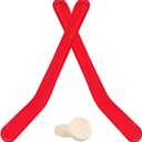 Soulchen 2 Sets Replacement Hockey Sticks and Pucks for Classic Wooden Tabletop Games Hockey Game Slap Shot Extra Accessories for Family Adults Kids Children (Red)