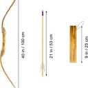 Basbon Wooden Bow and Arrow Set, 40 Inch Handmade Wooden Bow and Arrow Cosplay Costume Prop Archery Set Games Toys, 1 Bows 1 Quivers and 5 Feather Arrows, Gifts for Kids Youth Boys and Girls, 40 inches x 21 inches