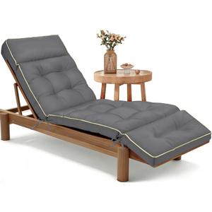 MAGIC ELEPHANT Chaise Lounge Cushion Outdoor, Memory Foam Replacement Patio Pool Lounge Chair Cushion with Ties for Outdoor Furniture, 74 x 22 x 4 Inch (Gray)