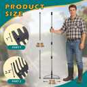 Bow Rake , 2-in-1 63in Metal Garden Lawn Rake for Weeding Digger Loosening Soil Raking Leaf Leveling Rocks Spreading Mulch Gravel 17 Tines Adjustable Garden Rake(63 Inch)