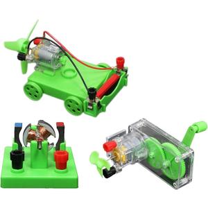 Physics Science Lab Learning Circuit kit, Electricity Experiment Set,DIY DC Electrical Motor Model Wind Powered Carts Building Circuits for Kids Junior Senior High School Students (1 Set)