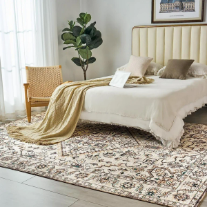 VK·LIVING Area Rugs Machine Washable Rug 8'x 10' Vintage Design Area Rugs with Non Slip for Living Room Bedroom Traditional Woven Carpet Stain Resistant, Home Decor Office Boho Rug