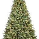 7FT Pre-Lit Artificial Christmas Tree with 2010 PE&PVC Mixed Branch Tips, 500 Warm White Lights, Hinged Premium Spruce Fake Xmas Trees, Green, Foldable Base