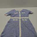 URBAN REVIVO Women's Sweater Dress Knit Tweed Dress Short Sleeve Pearl Button Mini Dresses Trendy for Fall Spring Summer (Medium, Black-style-1)