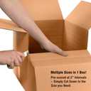 Box USA 25 Pack of Multi-Depth Corrugated Cardboard Boxes, 14" L x 8" W x 6" H, Kraft, Shipping, Packing and Moving