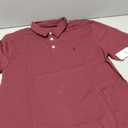 Red Maroon Short Sleeve Beach Grunge Polo Shirt Mens Large