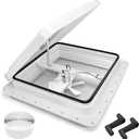 RV Vent Fan 14 Inch Trailer Roof Vent with 12V Fan, 14" x 14" RV Roof Vents for Trailer/Camper, Camper Vents with 6" Blades