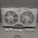 shinic Twin Window Fan with 9-Inch Blades Reversible Airflow, 3 Speeds, Thermostat Control, Fits 23.8"-37" Windows, Window Exchaust Fans for Home Bedroom, ETL Certified, 23.8"W x 4.0"D x 12.2"H