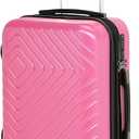 Amazon Basics 21" Hardside Carry-On Luggage with TSA Lock, Hardshell Suitcase With Wheels, Expandable For 25% More Capacity, With Scratch-Resistant Geometric Surface, 4 Multi-directional Wheels, Pink
