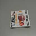 Football Decor - Fall Decorations for Home - Fall Decor - Our Favorite Season Is Football Pumpkin Wooden Sign Home Office Living Room Desk Shelf Table Decoration - 5 x 5 Inches