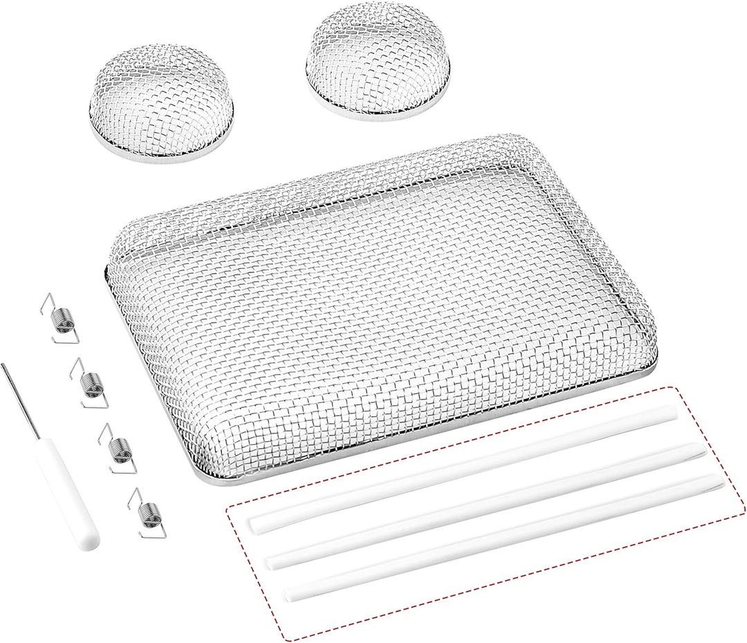 RVGUARD RV Flying Insect Screen, Stainless Steel Mesh RV Furnace Vent Cover with Installation Tool and Silicone Rubber, 2.8 x 1.3 Inch for Furnace Fitting, 8.5 x 6 x 1.3 Inch for Water Heater
