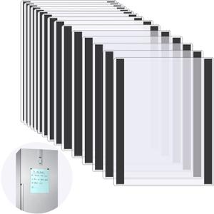 15 Pcs 8 1/2'' x 11'' Rigid Magnetic Sign Holder Magnetic Frames Clear Plastic Paper Holder with Magnet Borders Magnetic Document Holder (15Pcs)