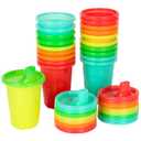 The First Years Take & Toss Spill Proof Sippy Cups - Rainbow Party Pack - Reusable Toddler Cups - Kids Cups and Snap On Lids for Ages 9 Months and Up - 20 Count (10 Ounces)