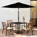 AreShark 7.5FT Patio Umbrella Table Market Umbrella w/Tilt and Crank, Heavy-Duty Outdoor Umbrellas for Pool, Deck, Garden and Backyard, Black