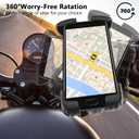 Bike Phone Holder, [Super Stable Metal] Motorcycle Phone Mount with Security Lock, Bicycle Phone Holder Handlebar with Soft Cushion & Adjustable Clip Compatible with 4.7''-6.8'' Phone (1 Pack)