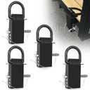 5/8" Heavy-Duty Stake Pocket D Rings with Anti-Loss Cord 4 Adjustable Hole 18,000 lbs Trailer Stake Pocket Tie-Down Utility for Flatbed Trucks and Trailers 4 Pack