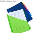 8-Tab Binder Dividers - Index Pockets Divider for 3 Ring Binders, 3-Hole Plastics Sheets Protectors for US Letter Size in 0.5'', 1'', 2'', 3 inch Binders, 8 Colors (XY004) (6 Packs)